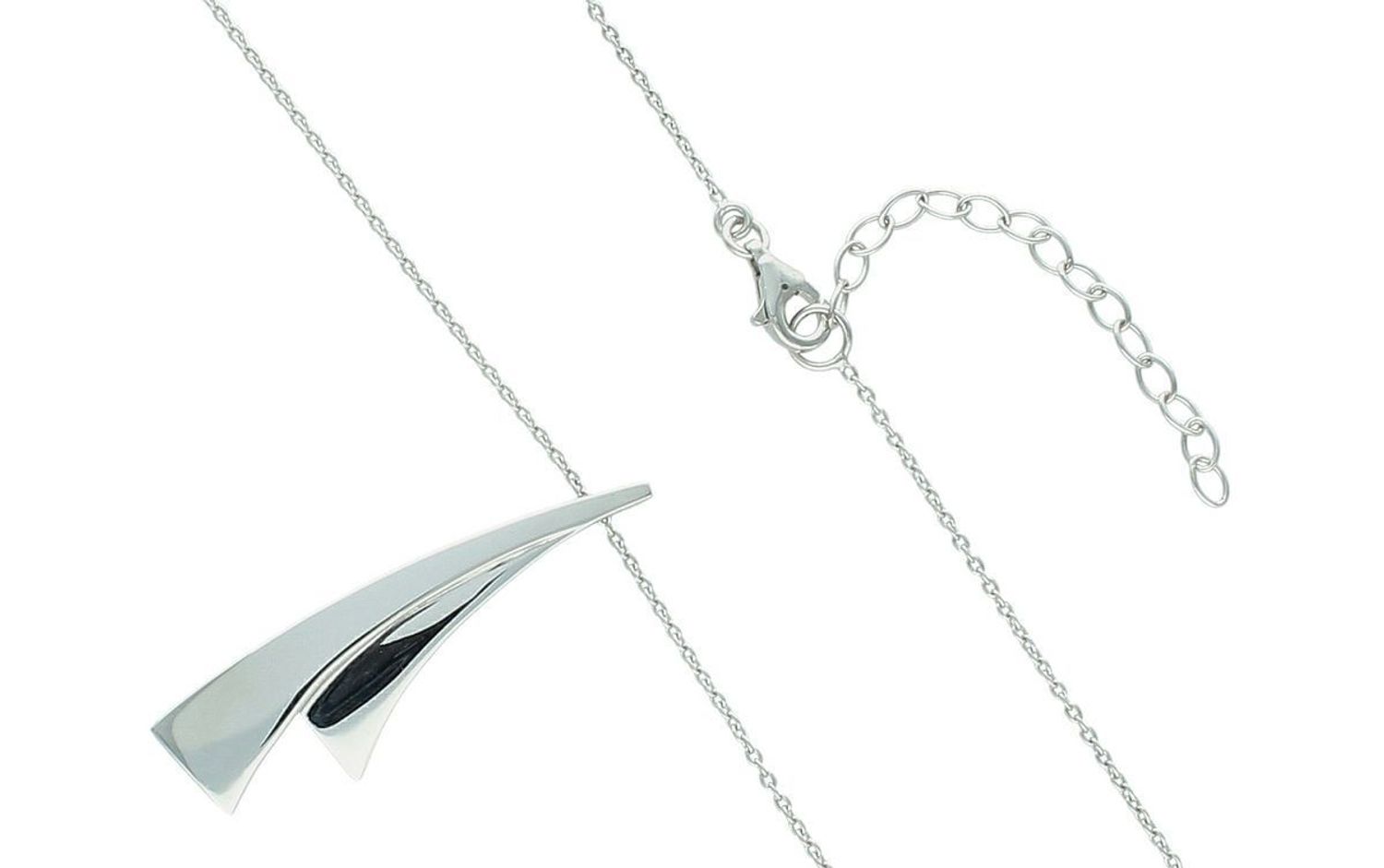 Elegancki srebrny naszyjnik próba 925 z geometryczną zawieszką. Długość naszyjnika 40 cm + 5 cm przedłużenie, waga 3,97 g. Doskonały wybór na prezent.1.jpg